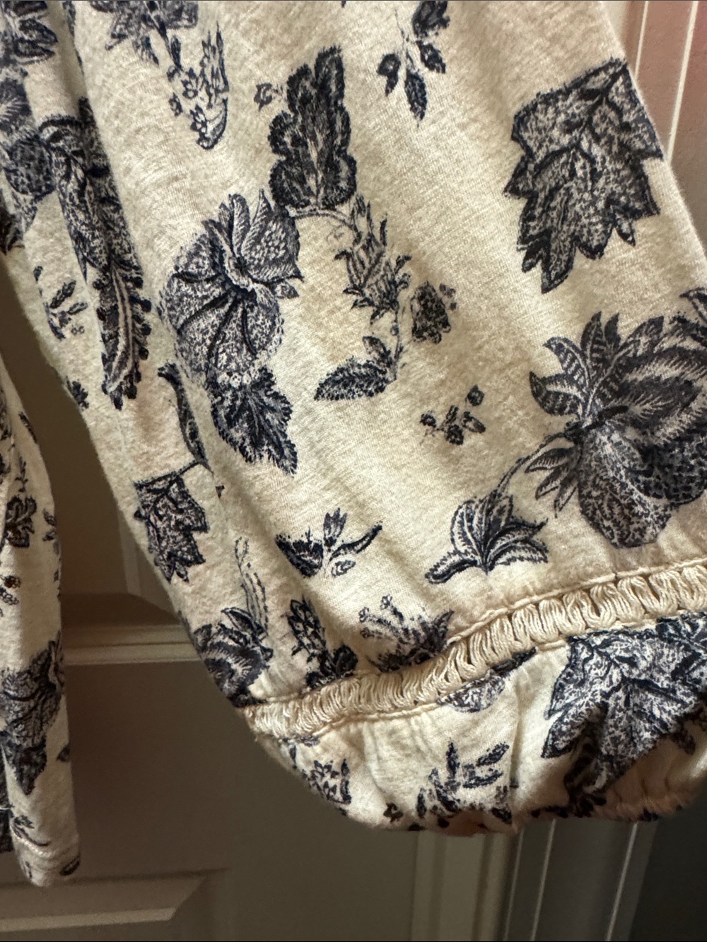 Wonderly Cream Blouse with Black Floral Print - Picture 8 of 10
